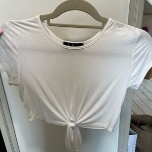 Lulus White Tie-Front Crop Top